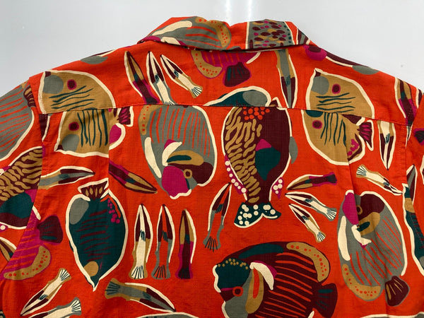 パタゴニア Patagonia Tidal Threads Camp Shirt タイダル スレッズ キャンプ シャツ アロハ 開襟 オープンカラー 魚柄 52567SP25 半袖シャツ 総柄 オレンジ Sサイズ 104MT-1951