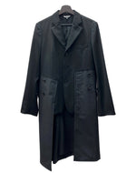 コムデギャルソン COMME des GARCONS BLACK LONG COAT ロング コート ドッキング ボタン チェスター アウター ジャケット 黒 1E-J009 ジャケット 無地 ブラック Mサイズ 104MT-1551
