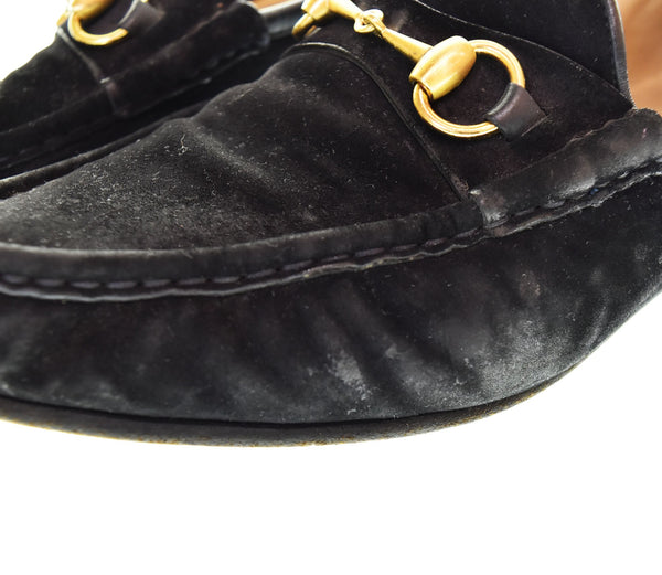 グッチ GUCCI SPORT SUEDE NERO スウェード ネロ ホースビット ローファー  110 0009 メンズ靴 ローファー ブラック 43 1/2 103S-1134