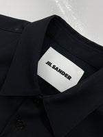 ジルサンダー JIL SANDER WOOL GABARDINE SHIRT ウール ギャバジン シャツ ボタン 長袖 ダークネイビー 紺 J23DL0003 J40159 サイズ 39 長袖シャツ 無地 ネイビー 104MT-1558