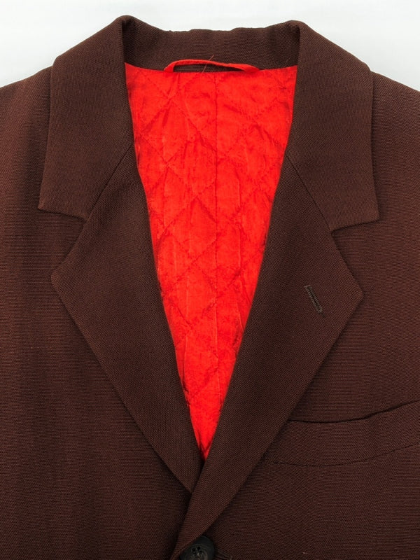 イッセイミヤケ ISSEY MIYAKE TAILORED JACKET テーラード ジャケット キルティング スーツ アウター 茶 ME43-FD024 ジャケット 無地 ブラウン Sサイズ 104MT-2094