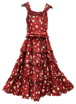 ピンクハウス PINKHOUSE ひなぎく プリント キャミソール ノースリーブ ロング丈 DRESS ドレス リボン ピコフリル ティアード コットン 綿 RED 赤 A2133FAY064 ワンピース 花・植物 レッド 104LT-242