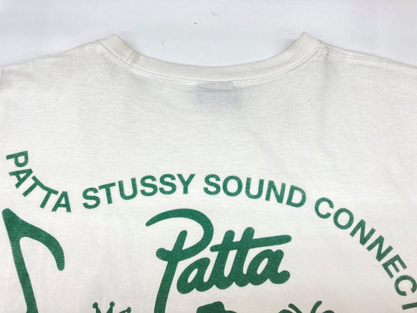 ステューシー STUSSY × Patta Sound Connection サウンド コネクション 24SS T-shirt 半袖 カットソー クルーネック コットン ホンジュラス製 WHITE 白 Tシャツ プリント ホワイト XLサイズ 104MT-1785