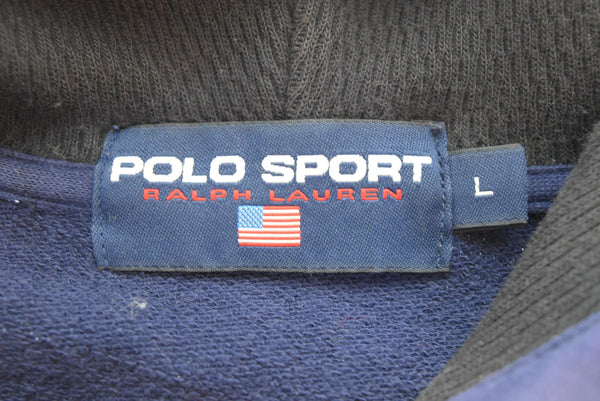 ラルフローレン RalphLauren 90s POLO SPORT アームロゴ グラフィック フーディー 90's 茄子紺  KK-RS-NA-0962 パーカ パープル Lサイズ 103MT-2596