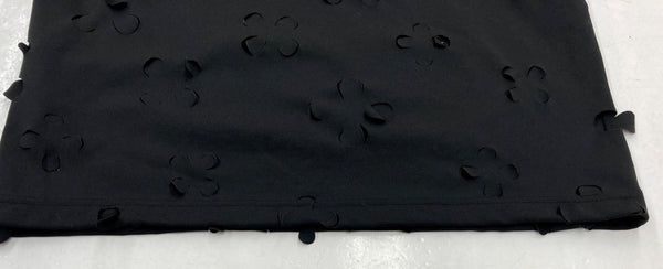 コムデギャルソン COMME des GARCONS コムコム AD2016 17SS パンチング ブラウス 丸襟 フラワーカッティング 花 日本製 BLACK 黒 RS-T002 半袖カットソー 総柄 ブラック XSサイズ 104LT-108