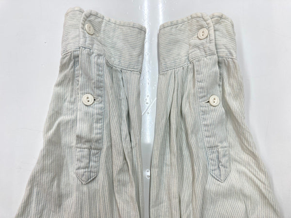 ダブルアールエル RRL 90s 三ツ星タグ ガチャポケ シャンブレー  猫目ボタン ワークシャツ 水色 生成り 長袖シャツ 無地 ブルー Mサイズ 104MT-2058