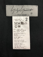 ヨウジヤマモト Yohji Yamamoto POUR HOMME TWO TUCK PANTS 2 タック パンツ シワギャバ ボトムス ジップフライ 黒 無地 HX-P17-100 スラックス ブラック サイズ 2 104MB-248