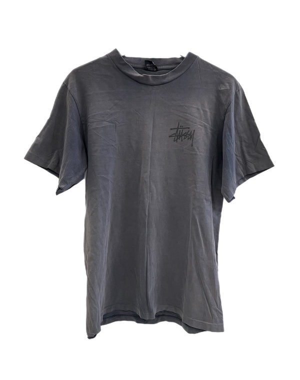 ステューシー STUSSY 90s 90's OLD STUSSY 紺タグ USA製 ドラゴン プリントTシャツ シングルステッチ サンフェード 鬼フェード 紺 Tシャツ ネイビー Lサイズ 101MT-5323