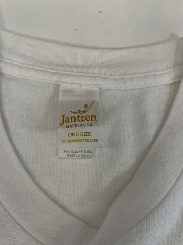 US US古着 Jantzen ジャンセン ダイビングガール フォトプリントTシャツ シングルステッチ ワンサイズ Tシャツ ホワイト フリーサイズ 101MT-4579