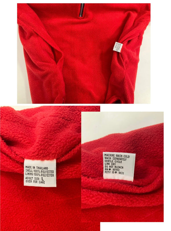 US US古着 90's 90s 90年代 marlboro reversible fleece マルボロ リバーシブル 両面 ハーフジップ フリース ロゴ チェック タバコ 企業 vintage ジャケット レッド Lサイズ 101MT-3628