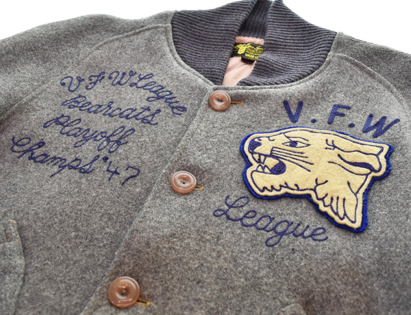 シュガーケーン SUGAR CANE スタイルアイズ Style Eyes ウールスタジャン ブルゾン チェーンステッチ　M16271 40R ジャケット グレー 103MT-3253