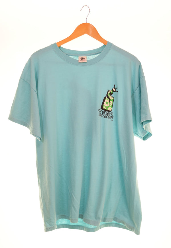 ステューシー STUSSY 90's OLD STUSSY S Logo Crown Print Vintage T-Shirt Sロゴ クラウン プリント ヴィンテージ Tシャツ 緑 Tシャツ グリーン LLサイズ 103MT-2330
