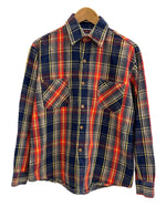 レア配色 80s BIG MAC ビンテージネルシャツ Mサイズ 紺×茶 レア配色 80s BIG MAC ビンテージネルシャツ Mサイズ 紺×茶