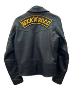 トリプルシックス 666 LEATHER JACKET レザー ジャケット ダブル ライダース バイカー ワッペン アウトドア アウター 黒 サイズ 36 ジャケット 総柄 ブラック 104MT-1697