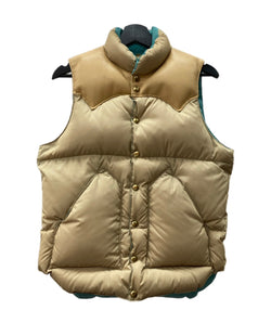 ロッキーマウンテンフェザーベッド Rocky Mountain Featherbed Down Vest ダウンベスト レザーヨーク 日本製 バイカラー 450-502-01 サイズ 36 ベスト 無地 ベージュ 104MT-2128