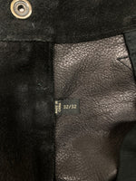 ダブルアールエル RRL SUEDE WESTERN PANTS スエード ウエスタン パンツ ジップフライ コンチョ ズボン 黒 無地 ボトムスその他 ブラック サイズ 32/32 104MB-377