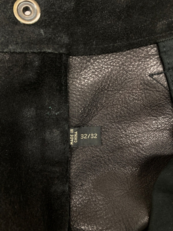 ダブルアールエル RRL SUEDE WESTERN PANTS スエード ウエスタン パンツ ジップフライ コンチョ ズボン 黒 無地 ボトムスその他 ブラック サイズ 32/32 104MB-377