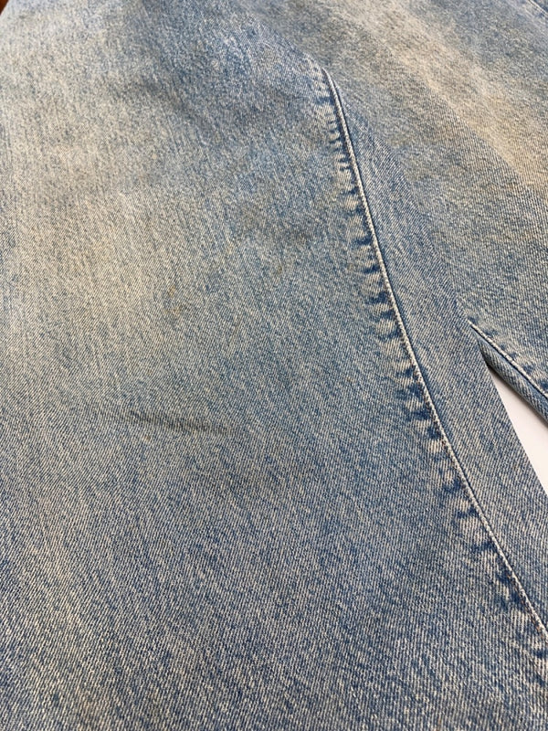 ダブルアールエル RRL DENIM PANTS デニム パンツ ボタンフライ ジーパン ジーンズ USA製 Ralph Lauren インディゴ 青 ロゴ R002 デニム ブルー 35×30 104MB-350