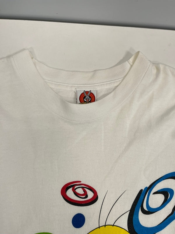 US US古着 90s ©1997 ヴィンテージ Vintage TWEETY トゥイーティ ルーニーチューンズ キャラT シングルステッチ XL Tシャツ ホワイト LLサイズ 101MT-4848