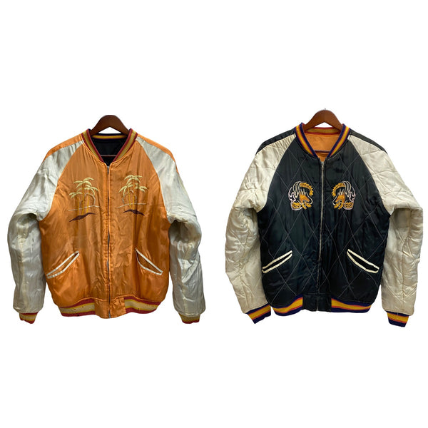 【曜日割引対象外】 シルバーストーン Silver Stone 90's スーベニアジャケット グアム 日本地図 龍 ジャケット オレンジ 38サイズ 201MT-4791 VB