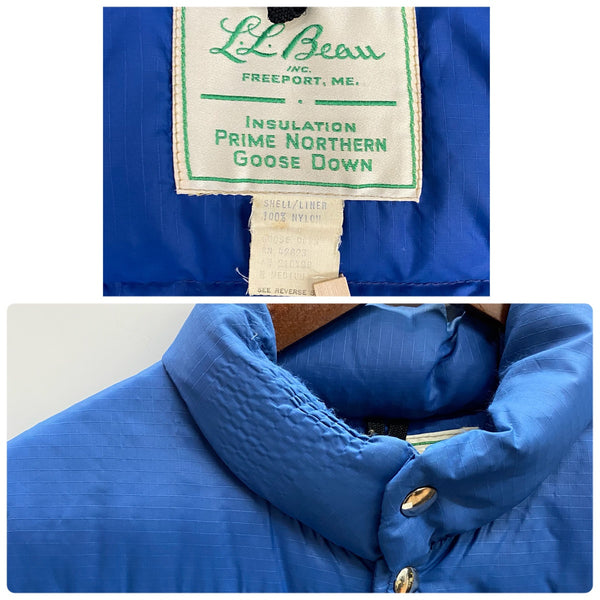 【曜日割引対象外】 エルエルビーン L.L.Bean 70's 筆記体タグ ダウンベスト ベスト ブルー Mサイズ 201MT-4287 VB