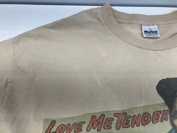 ヴィンテージ vintage 90's 90年代 Murina Elvis Presley エルヴィス プレスリー LOVE ME TENDER MADE IN USA アメリカ製 XL Tシャツ ベージュ LLサイズ 101MT-3921