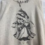 セントマイケル SAINT MICHAEL EVA-01 RAGLAN SWEAT SHIRT スウェット グレー 201MT-4162