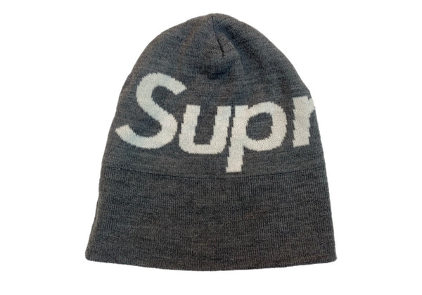 シュプリーム SUPREME BIG LOGO BEANIE ビッグ ロゴ ビーニー ニット帽 帽子 灰 帽子 メンズ帽子 ニット帽 ロゴ グレー 104H-46