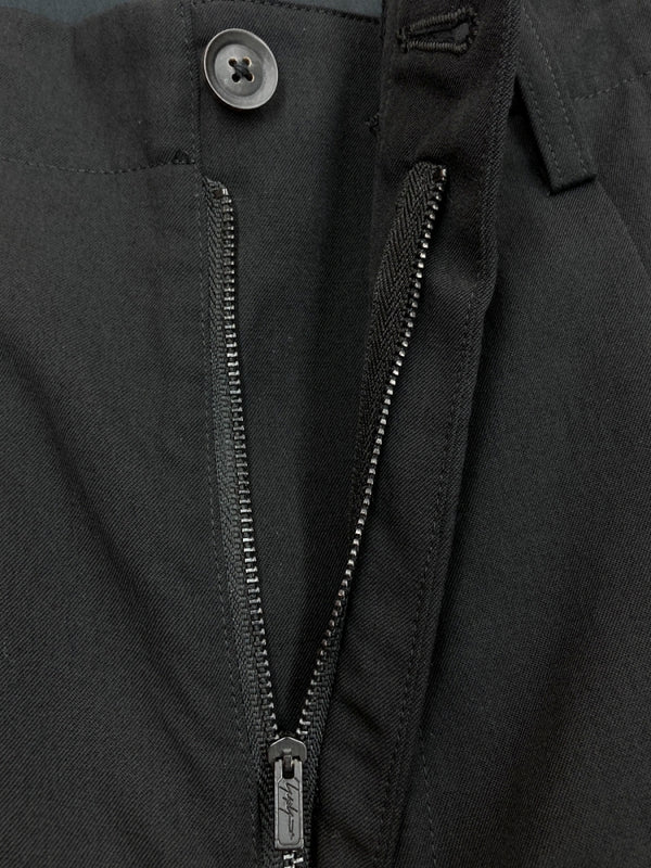 ヨウジヤマモト Yohji Yamamoto POUR HOMME TWO TUCK PANTS 2 タック パンツ シワギャバ ボトムス ジップフライ 黒 無地 HX-P17-100 スラックス ブラック サイズ 2 104MB-248