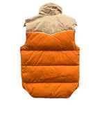 パウダーホーン マウンテニアリング POWDERHORN MOUNTAINEERING  70's~80’s 70~80年代 ハイネック ダウンベスト ウエスタンヨーク 2トーン 切替デザイン VINTAGE ヴィンテージ ベスト オレンジ Sサイズ 101MT-4623