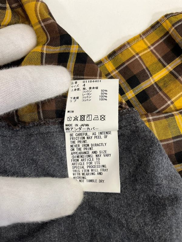 アンダーカバーイズム Undercoverism 切替チェック長袖シャツ 黄 UI1B4401 サイズ4 長袖シャツ イエロー 101MT-4854