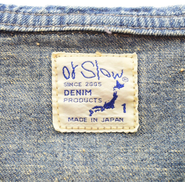 オア スロウ or slow US NAVY DENIM SHAWL COLLAR COVERALL デニム ショールカラー カバーオール VINTAGE加工 1 ジャケット ブルー 103MT-2550