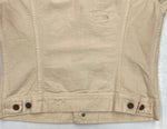ダブルアールエル RRL DENIM WORK JACKET デニム ワーク ジャケット 錆 リペア加工 Gジャン Ralph Lauren 薄茶 ジャケット 無地 ベージュ Mサイズ 104MT-1378