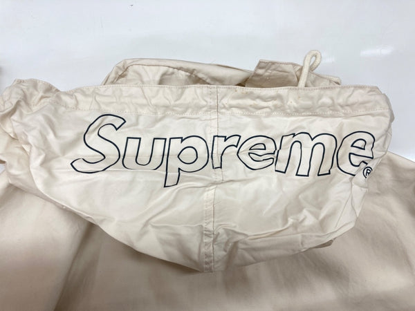 シュプリーム SUPREME 19SS Highland Jacket ハイランド ライトアウター ジップアップ フーディ ポケット 収納式フード コットン IVORY アイボリー ジャケット ロゴ ベージュ Mサイズ 104MT-1947