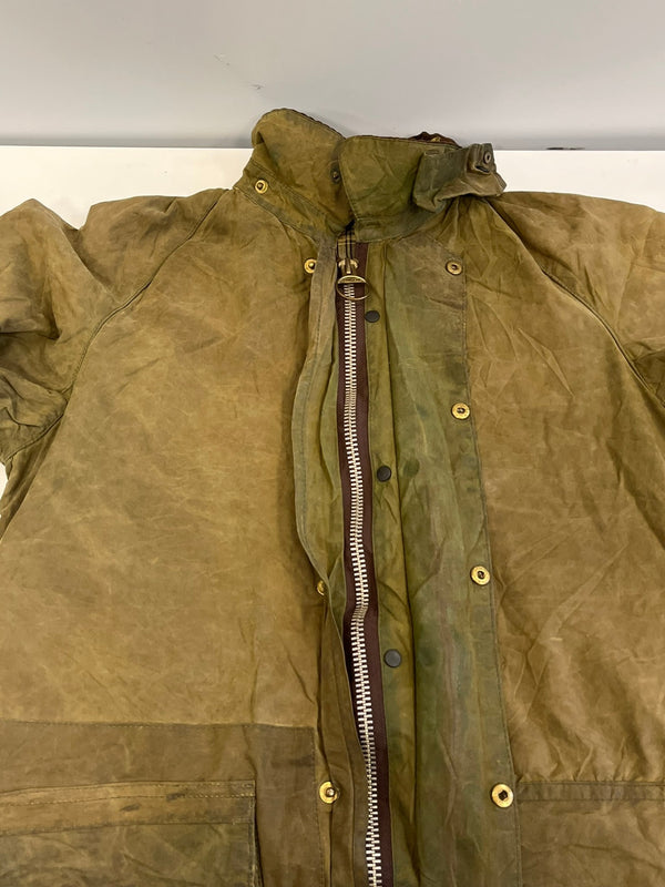 バブアー BARBOUR 90's 90年代 3ワラント GAMEFAIR ゲームフェア ワックス コットン オイルドジャケット ハーフコート VINTAGE ヴィンテージ A123 C36 ジャケット カーキ 101MT-5345