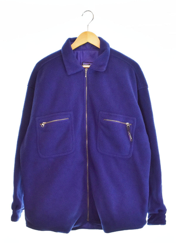 パタゴニア PATAGONIA 90s USA製 シンチラオーバーシャツ フリースシャツ フリースジャケット 21200 長袖シャツ パープル Lサイズ 103MT-2482