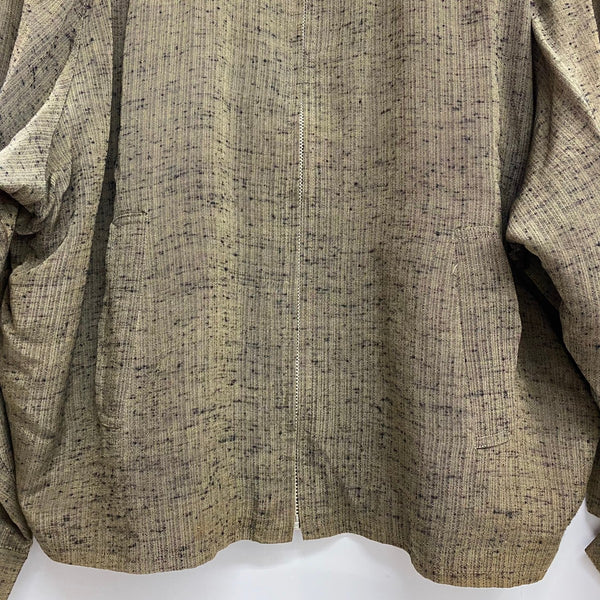 【曜日割引対象外】 クリームソーダ CREAM SODA 80's 90's 金タグ ジップアップ ブルゾン レーヨン かすり ジャケット ベージュ 201MT-4784 VB