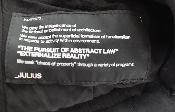 ユリウス JULIUS 13SS 7 Vandalism 7 ヴァンダリズム カバード ベスト ジレ ラムレザー 3 ベスト ブラック 103MT-2395