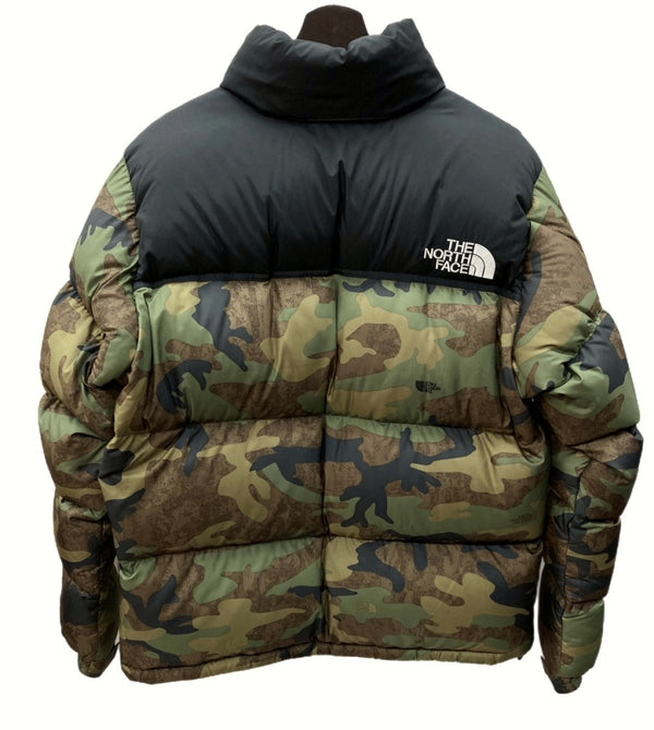 ザノースフェイス THE NORTH FACE NOVELTY NUPTSE JACKET ノベルティー ヌプシ ダウンジャケット TNF カモ 迷彩 KHAKI 緑 ND92336 ジャケット ロゴ カーキ Lサイズ 104MT-699