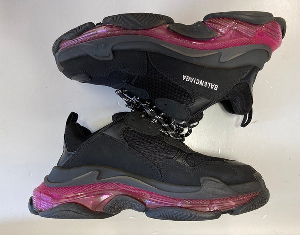 バレンシアガ BALENCIAGA TRIPLE S Clear Sole Black Pink Neon トリプルS クリアソール 黒 ピンクネオン メンズ靴 スニーカー ブラック 28.5cm 101-shoes1792