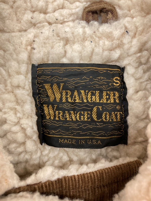 ラングラー Wrangler RANCH COAT ランチ コート 裏ボア コーデュロイ ボタン アウター ジャケット Wrange Coat 茶 ジャケット ロゴ ブラウン Sサイズ 104MT-1715