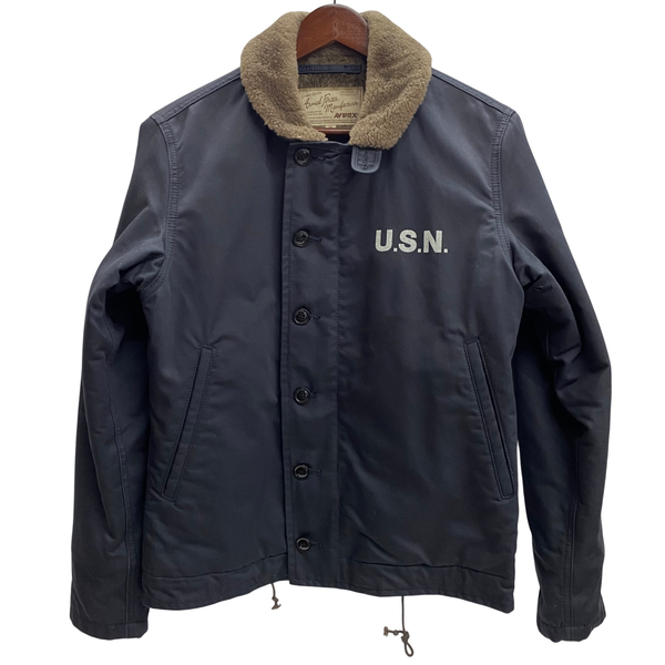 【曜日割引対象外】 アヴィレックス AVIREX N-1 DECK JACKET ステンシル ジャケット ネイビー Mサイズ 201MT-4517 VB