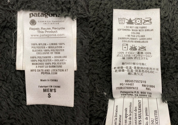 パタゴニア Patagonia 12AW ISTHMUS PARKA イスマス パーカ 裏ボア ダブルジップ フーディ アウトドア アウター 黒 27020FA12 ジャケット ロゴ ブラック Sサイズ 104MT-2156