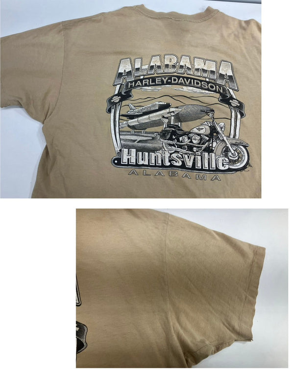 ハーレーダビットソン Harley Davidson 90s 90's Genuine ACCEPT NO SUBSTITUTES 両面プリント ©1996 MADE IN USA アメリカ製 XXL Tシャツ ベージュ 3Lサイズ 101MT-3470