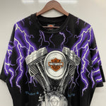 【曜日割引対象外】 ハーレーダビッドソン Harley Davidson 90's Thunder & Lightning USA製 Hanes Tシャツ ブラック XLサイズ 201MT-4201 VB
