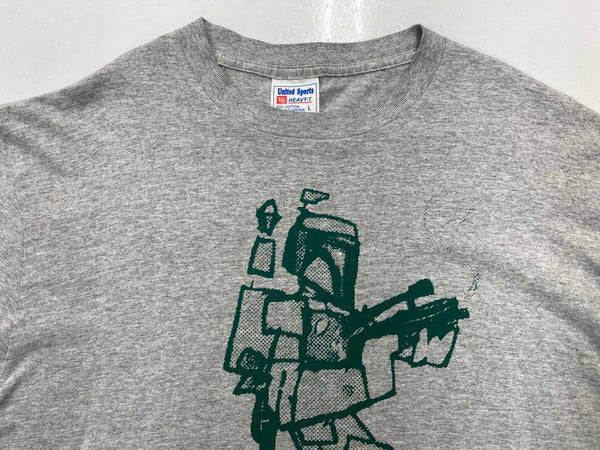 US古着 US 00s 00年代 STAR WARS  Boba Fett ボバ・フェット USA製 ロンT ロングスリーブ 長袖 灰色 ロンT キャラクター グレー Lサイズ 104MT-1614