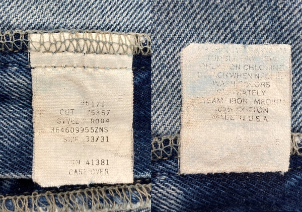 ダブルアールエル RRL 90s DENIM PANTS デニム パンツ ジップフライ ジーパン ジーンズ USA製 Ralph Lauren インディゴ 青 ロゴ R004 デニム ブルー 33/31 104MB-233