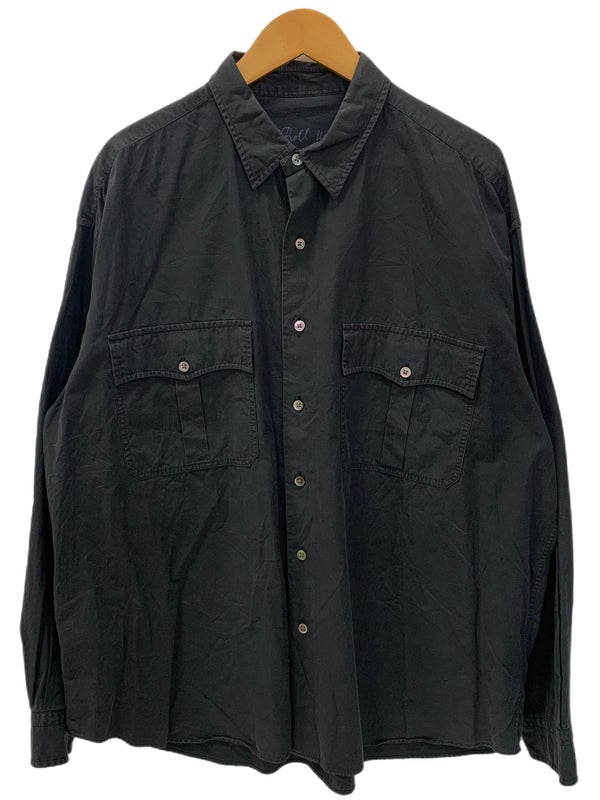 ポータークラシック PORTER CLASSIC 長袖シャツ 無地 ブラック XLサイズ 201MT-3794