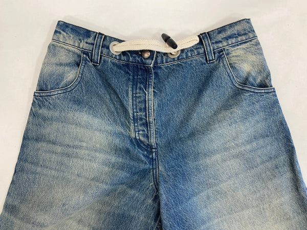 モンクレール MONCLER パームエンジェルス PALM ANGELS PANTALONE フリンジ デニムパンツ ジーンズ ジーパン コラボ I209L2A00001 M3414 デニム ブルー サイズ38 101MB-544