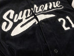 シュプリーム SUPREME Velour Baseball Jersey Black ベロア ベースボールジャージー 20AW 黒 半袖 半袖シャツ ロゴ ブラック Lサイズ 101MT-2578
